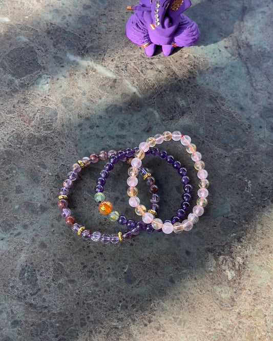 Bracelet Quartz Rose & Citrine – Amour, vitalité et  équilibre