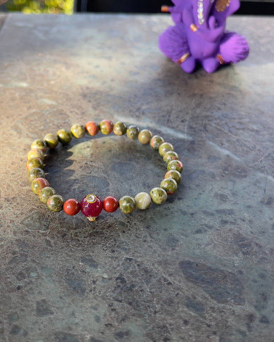 Bracelet en Unakite – Harmonie &  équilibre émotionne