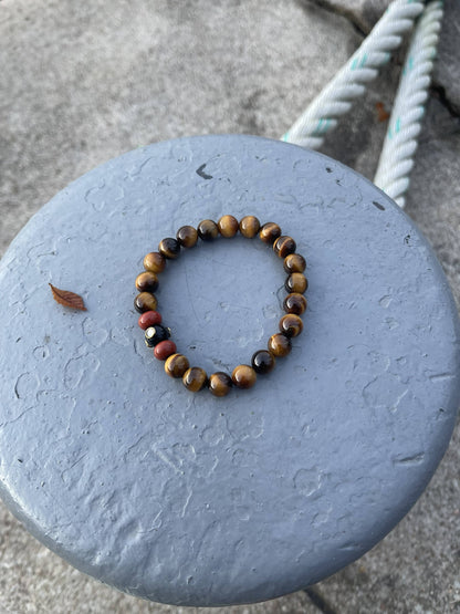 Bracelet en Œil de Tigre Bleu – Protection, Intuition et Sérénité – 8 mm