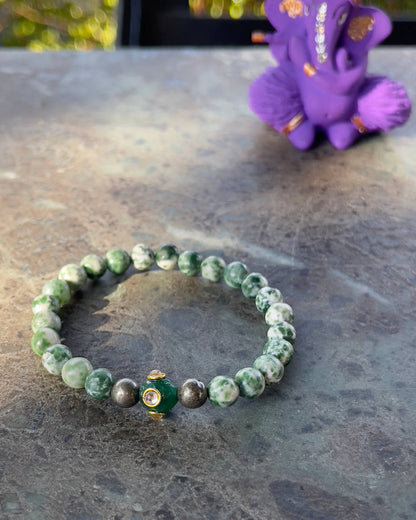Bracelet Jaspe Vert Tacheté – Harmonie Naturelle