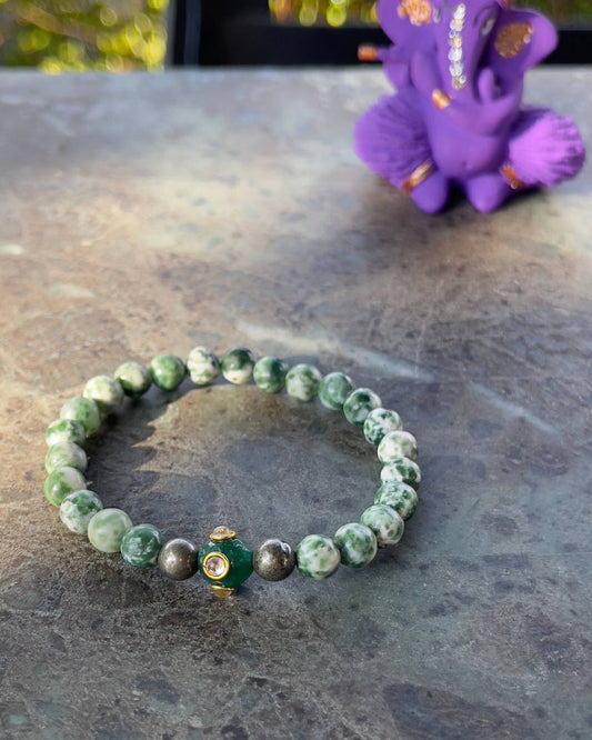 Bracelet Jaspe Vert Tacheté – Harmonie Naturelle