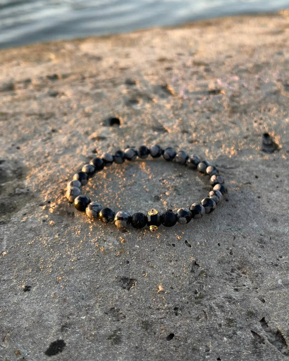 Bracelet en Obsidienne Neige – Protection, Ancrage et Clarté intérieure – 6 mm