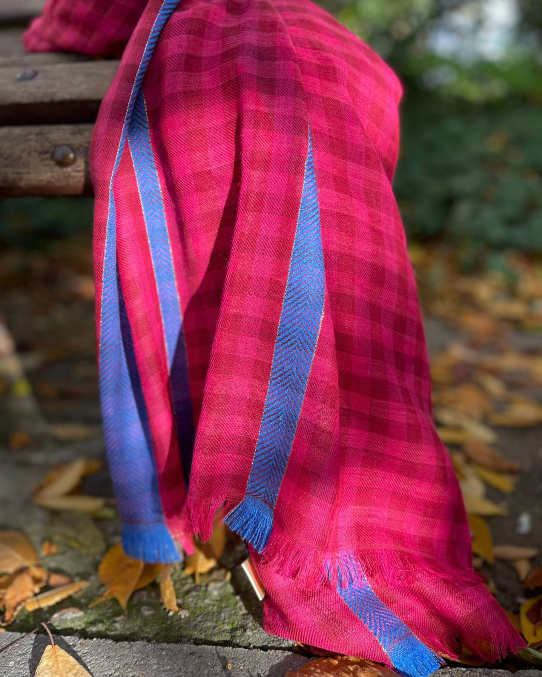 Châle Laine & Coton à Carreaux– PINK CHECK