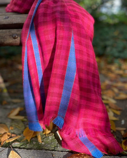 Châle Laine & Coton à Carreaux– PINK CHECK