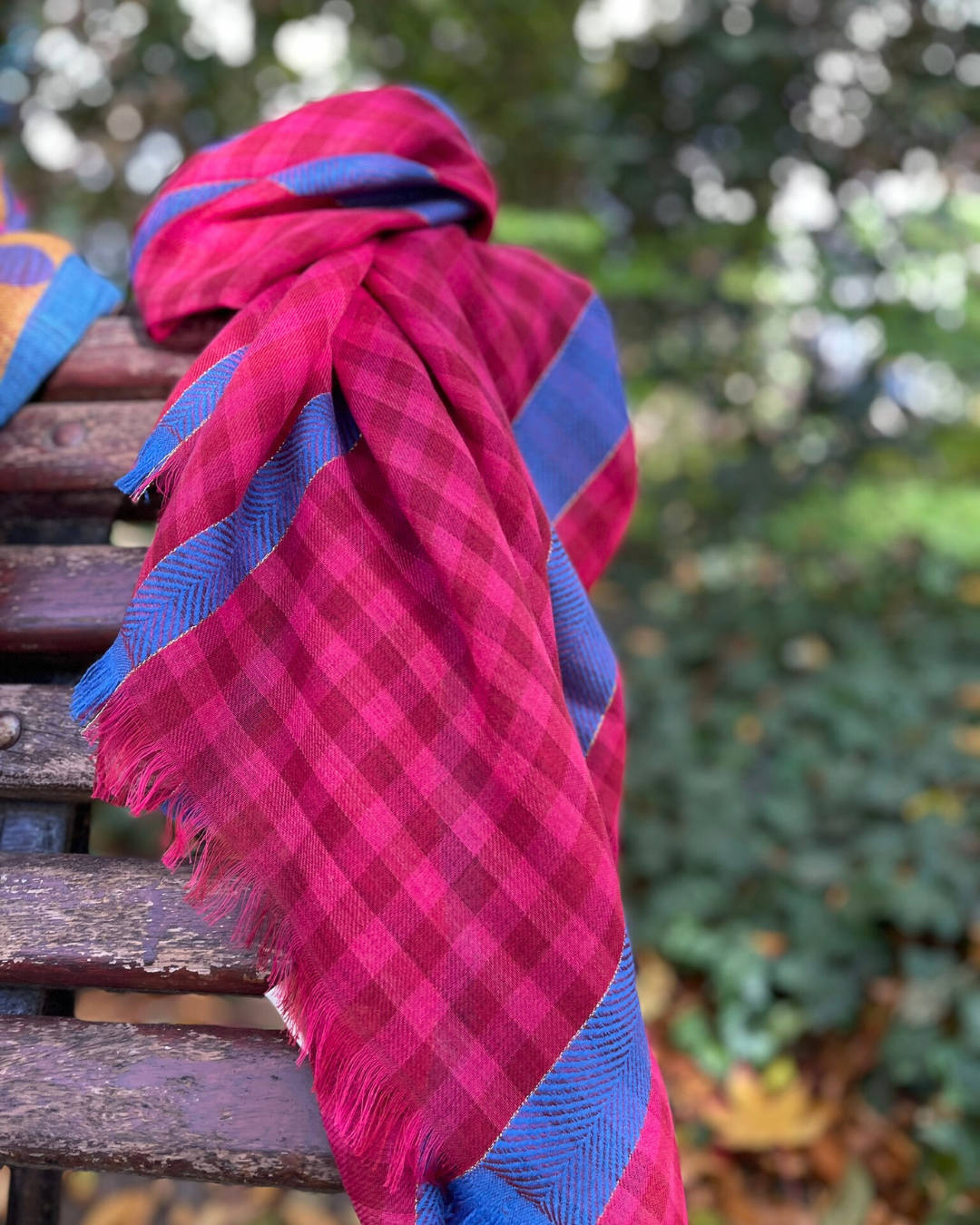 Châle Laine & Coton à Carreaux– PINK CHECK