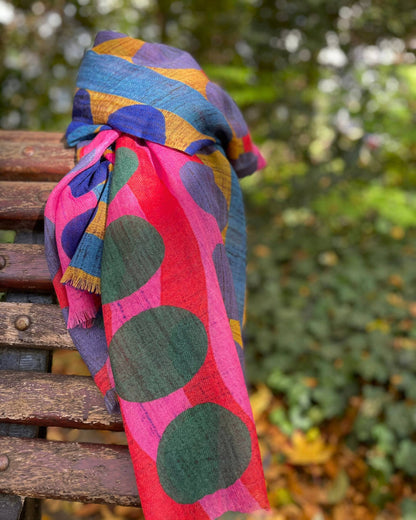 JOY Wool and Silk Shawl – Soft, Lightweight and Colorful 70 x 190 cm