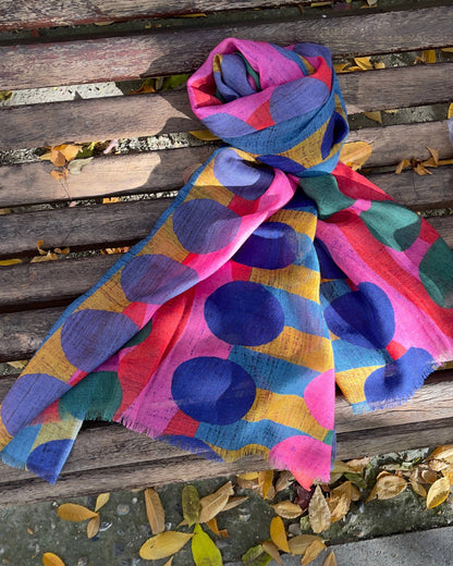 JOY Wool and Silk Shawl – Soft, Lightweight and Colorful 70 x 190 cm