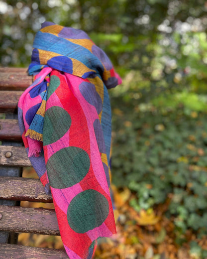 JOY Wool and Silk Shawl – Soft, Lightweight and Colorful 70 x 190 cm