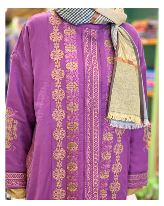 Manteau en coton brodé – réversible en 4 couleurs Taille Unique