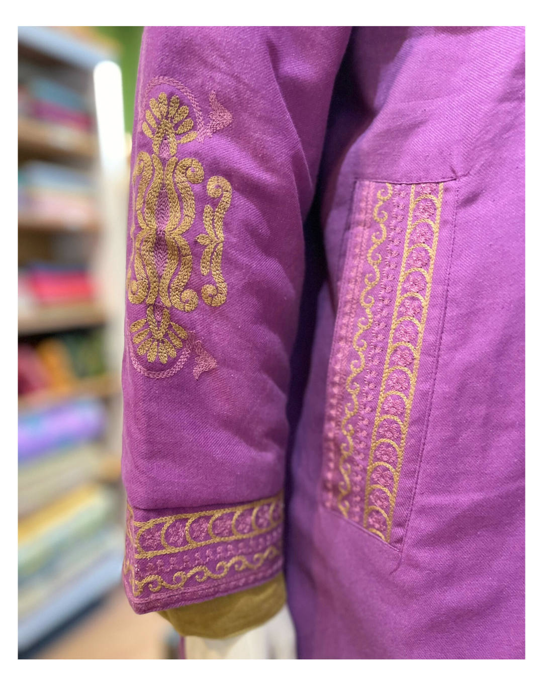 Manteau en coton brodé – réversible en 4 couleurs Taille Unique