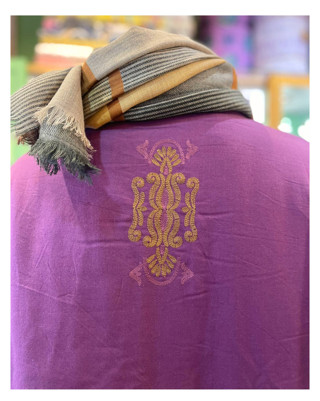 Manteau en coton brodé – réversible en 4 couleurs Taille Unique