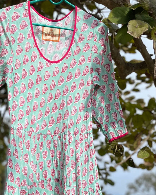 Robe bohème évasée en coton imprimé floral – Provençal
