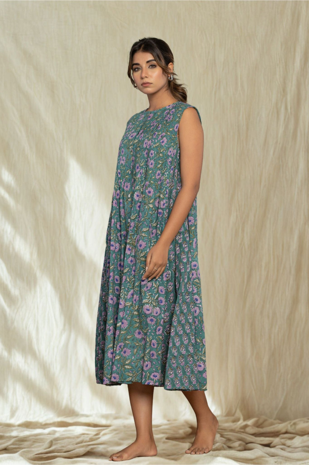 "Serenity Blue" Long Floral Dress